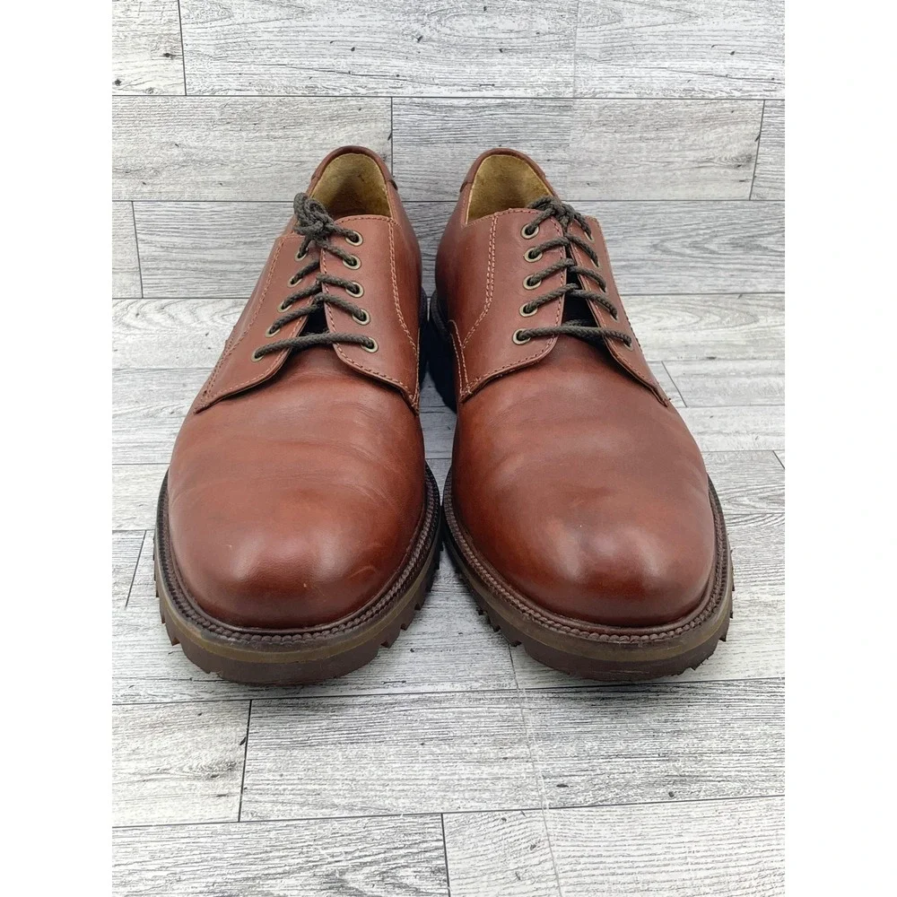 HS Trask‎ Mens Brown Leather Lug Sole Derby Shoes 30-0102 Size 11M